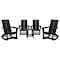 Flash Furniture 4 Modern Black Adirondack Rockers & Side Table JJ-C14709-4-T14001-BK-GG - alternate 9
